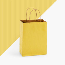 Load image into Gallery viewer, Nashville Wraps - Recycled Shadow Stripe Kraft Paper Retail Shopping Bags: Picket Fence / 25 Pack / Cub 8x4.75x10.5"