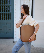 Load image into Gallery viewer, AALLYN - Jolina Bucket Tote - Leather: Wood Berry/Silver
