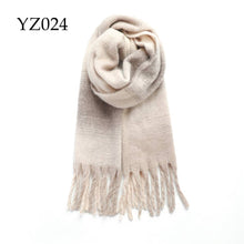 Load image into Gallery viewer, Adorro - Chunky Oblong Plaid Fleece Scarf- Pink and Grey