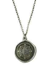 Load image into Gallery viewer, Plum and Posey - Compass Rose Wax Seal Necklace
