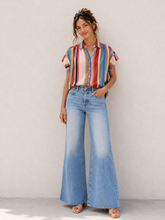 Load image into Gallery viewer, SEE U SOON - Multi Stripe Button-Up Blouse