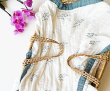 Load image into Gallery viewer, Coca + B. - Nautical Surfer Wave Organic Bamboo Blanket