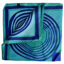 Load image into Gallery viewer, Voyager Silk - Silk Scarves - Ripple Scarf | 100% Silk Bandana | Women's Turquoise Scarf: 26" × 26"