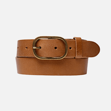 Load image into Gallery viewer, Amsterdam Heritage - Marin Gold Oval Buckle Belt Camel- M/L