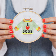 Load image into Gallery viewer, Cotton Clara - I Love Dogs Cross Stitch Kit