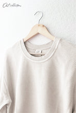 Load image into Gallery viewer, OAT COLLECTIVE - PREMIUM BASIC Cropped Thermal Vintage Pullover: WASHED CRANBERRY / M