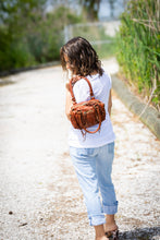 Load image into Gallery viewer, Bolsa Nova Handbags - Small Leather Pocket Satchel w/removeable strap: Cognac
