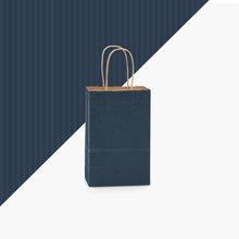 Load image into Gallery viewer, Nashville Wraps - Recycled Shadow Stripe Kraft Paper Retail Shopping Bags: Picket Fence / 25 Pack / Cub 8x4.75x10.5"