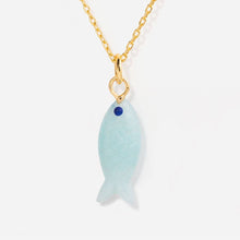 Load image into Gallery viewer, Little Sky Stone - Fish Gemstone Charm