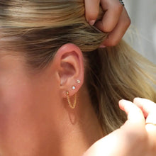 Load image into Gallery viewer, Token Jewelry - La Mer Studs I Everyday Chain Studs Earrings: 14k Gold Fill