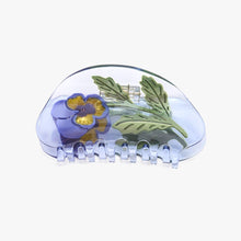 Load image into Gallery viewer, WINONA IRENE - Viola Violet Pansy Flower Purple Acetate Hair Claw Clip