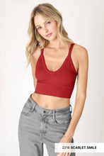 Load image into Gallery viewer, NIKIBIKI - NS8120 - Ribbed V-Neck Bra Top: 2248 Mulberry