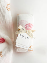 Load image into Gallery viewer, Coca + B. - Seashell Print Organic Bamboo Swaddle