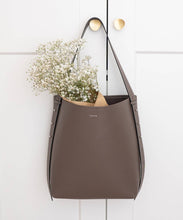 Load image into Gallery viewer, AALLYN - Jolina Bucket Tote - Leather: Wood Berry/Silver