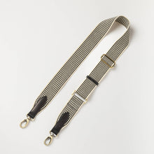 Load image into Gallery viewer, O My Bag - Checkered Webbing Strap - Black Leather