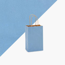 Load image into Gallery viewer, Nashville Wraps - Recycled Shadow Stripe Kraft Paper Retail Shopping Bags: Picket Fence / 25 Pack / Cub 8x4.75x10.5"