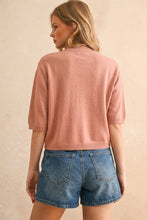 Load image into Gallery viewer, MIOU MUSE - T3675 SHORT SLEEVE SWEATER TOP: SAGE BUTTER / M