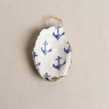 Load image into Gallery viewer, Navy Anchor Oyster Ornament