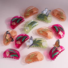 Load image into Gallery viewer, WINONA IRENE - Lotus Flower Hair Claw in Clear Green Acetate