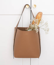 Load image into Gallery viewer, AALLYN - Jolina Bucket Tote - Leather: Wood Berry/Silver