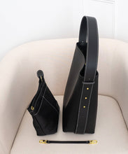 Load image into Gallery viewer, AALLYN - Jolina Bucket Tote - Leather: Wood Berry/Silver