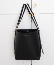 Load image into Gallery viewer, AALLYN - Jolina Bucket Tote - Leather: Wood Berry/Silver
