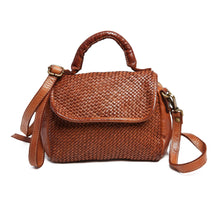 Load image into Gallery viewer, Bolsa Nova Handbags - Lily Woven Leather Minibag: Cognac