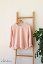 Load image into Gallery viewer, OAT COLLECTIVE - PREMIUM BASIC Cropped Thermal Vintage Pullover: WASHED CRANBERRY / XL