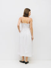 Load image into Gallery viewer, All Row - The Jenni Dress | Smocked Midi Dress with Side Ties: WHITE
