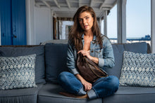 Load image into Gallery viewer, Bolsa Nova Handbags - Capri Leather Sling Bag: Mushroom