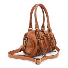 Load image into Gallery viewer, Bolsa Nova Handbags - Small Leather Pocket Satchel w/removeable strap: Cognac