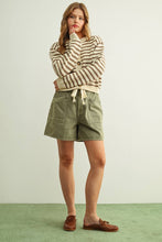 Load image into Gallery viewer, MIOU MUSE - BROWN STRIPED BUTTON FRONT CARDIGAN