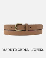 Load image into Gallery viewer, Amsterdam Heritage- Soft Skinny Leather Belt: Camel- S
