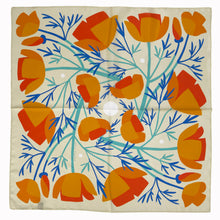 Load image into Gallery viewer, Voyager Silk - Silk Scarves - California Poppies Scarf | Silk Scarf | Women's Bandana: 26" x 26"