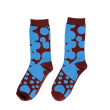Load image into Gallery viewer, Jenny Pennywood - Crew Socks - Dottie in Blue Maroon