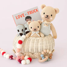 Load image into Gallery viewer, cuddle+kind - Baby honey bear- Blue Bow
