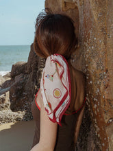 Load image into Gallery viewer, Lost Pattern Silk Bandana - Pink Martini