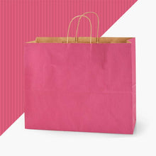 Load image into Gallery viewer, Nashville Wraps - Recycled Shadow Stripe Kraft Paper Retail Shopping Bags: Picket Fence / 25 Pack / Cub 8x4.75x10.5"