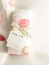 Load image into Gallery viewer, Coca + B. - Seashell Print Organic Bamboo Swaddle