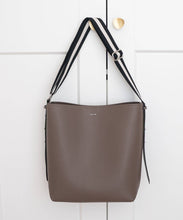 Load image into Gallery viewer, AALLYN - Jolina Bucket Tote - Leather: Wood Berry/Silver