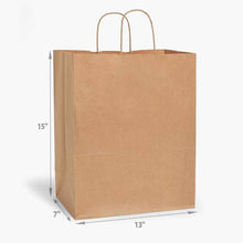 Load image into Gallery viewer, Nashville Wraps - Brown Kraft Paper Retail Shopping Bags: 250 Pack / Cub 8x4.75x10"