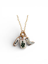 Load image into Gallery viewer, Shá Parlé - Black Gemstone Charm Holder Necklace