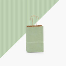 Load image into Gallery viewer, Nashville Wraps - Recycled Shadow Stripe Kraft Paper Retail Shopping Bags: Picket Fence / 25 Pack / Cub 8x4.75x10.5"