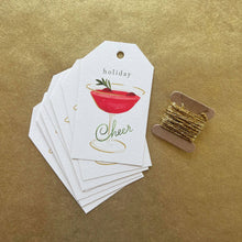 Load image into Gallery viewer, Abigail Jayne Design - Cocktail Holiday Gift Tags - Boxed Set of 8 with string