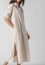 Load image into Gallery viewer, Lilla P - Striped Maxi Shirt Dress