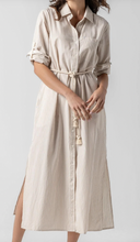 Load image into Gallery viewer, Lilla P - Striped Maxi Shirt Dress