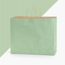 Load image into Gallery viewer, Nashville Wraps - Recycled Shadow Stripe Kraft Paper Retail Shopping Bags: Picket Fence / 25 Pack / Cub 8x4.75x10.5"