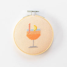 Load image into Gallery viewer, Cotton Clara - Aperol Cocktail Beginner Cross Stitch Kit
