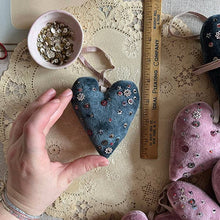 Load image into Gallery viewer, Skippy Cotton - NAVY Velvet Confetti Heart Token