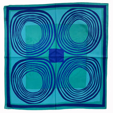 Load image into Gallery viewer, Voyager Silk - Silk Scarves - Ripple Scarf | 100% Silk Bandana | Women's Turquoise Scarf: 26" × 26"
